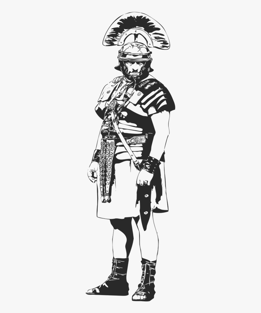 The Roman Centurion Soldier Armor - Roman Centurion Drawing, Transparent Clipart