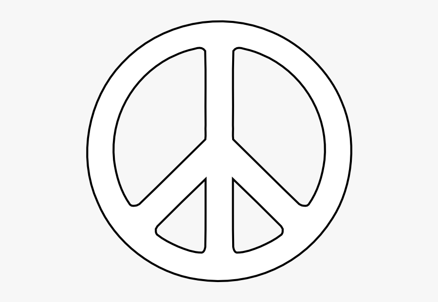 Indian Red Peace Symbol Black White Line Art Bw 555px - White Peace Symbol Png, Transparent Clipart