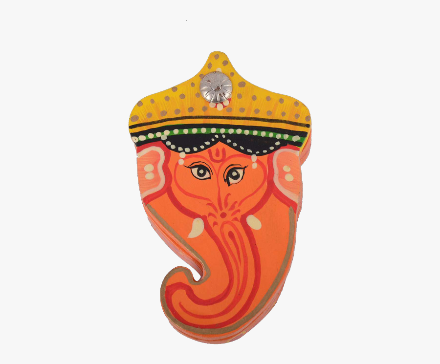 Orange Ganesh Face Coin Holder - Illustration, Transparent Clipart