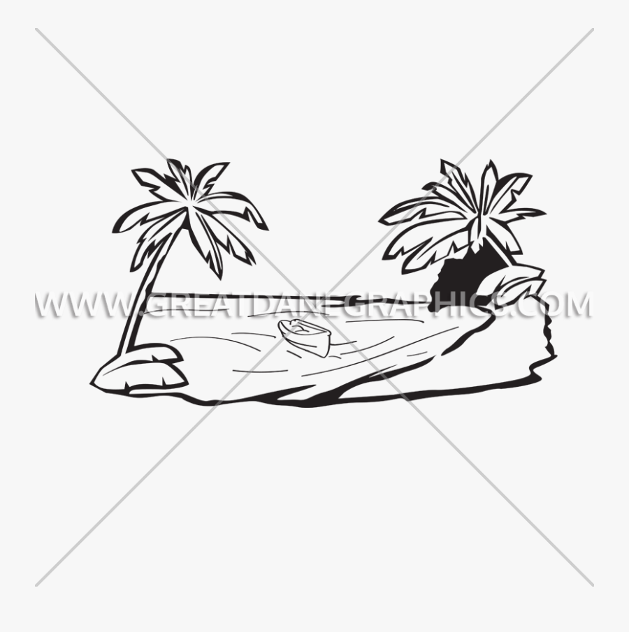 Beach Clipart Drawing - Line Art, Transparent Clipart