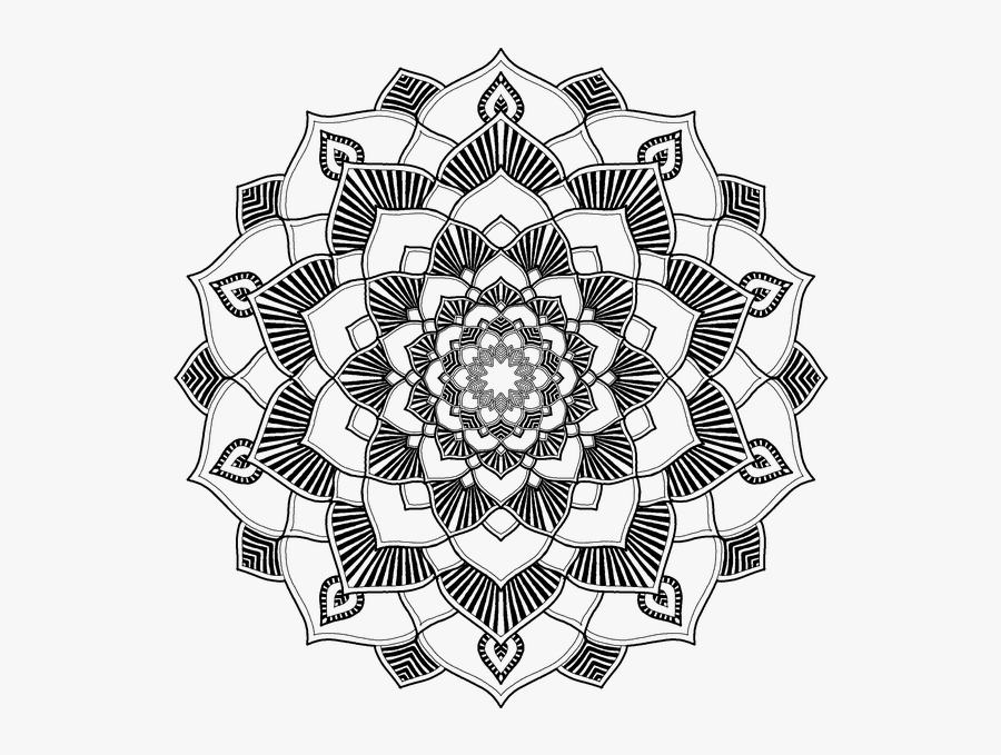 Transparent Dark Flowers Png - Geometric Shape Mandala, Transparent Clipart