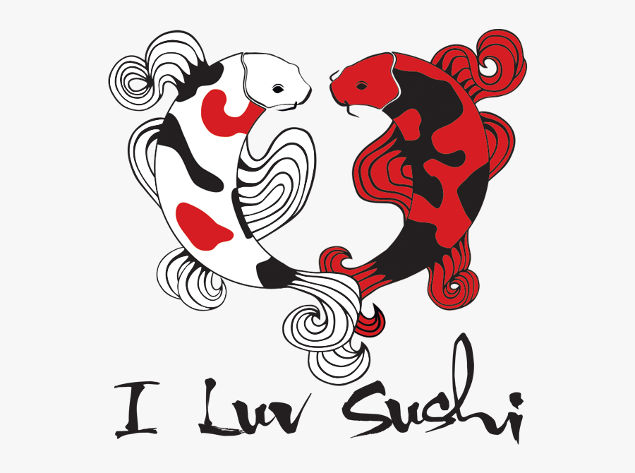 I Luv Sushi Luv At First Bite - Illustration, Transparent Clipart
