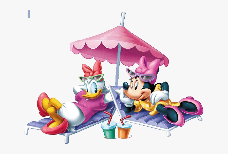 Minnie Mouse And Daisy Duck Disney Daisy Beach Clipart - Daisy Duck Minnie Mouse Beach, Transparent Clipart