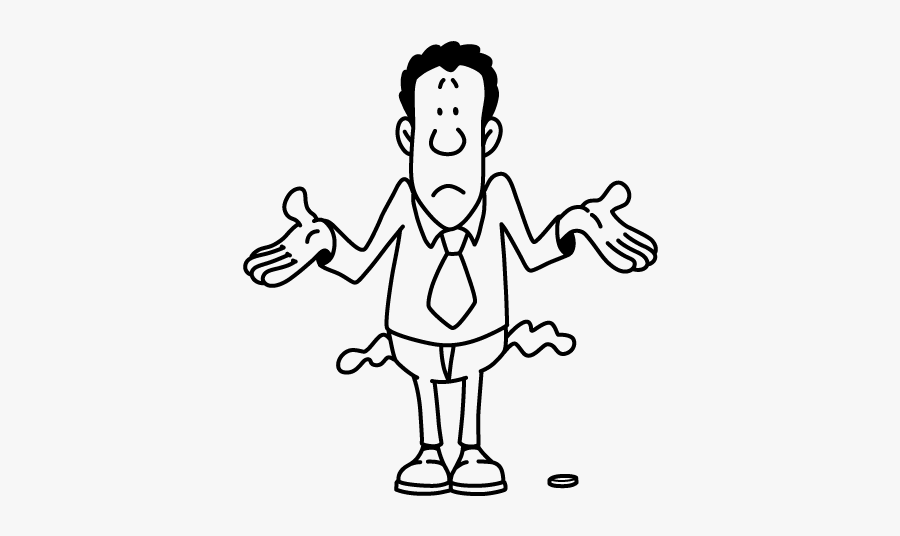 Clip Art We Don T Harlingen - Black And White Empty Pockets Cartoon, Transparent Clipart