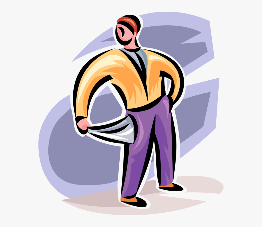 Clip Art Empty Pockets Cartoon - Bolsos Vazios Png, Transparent Clipart
