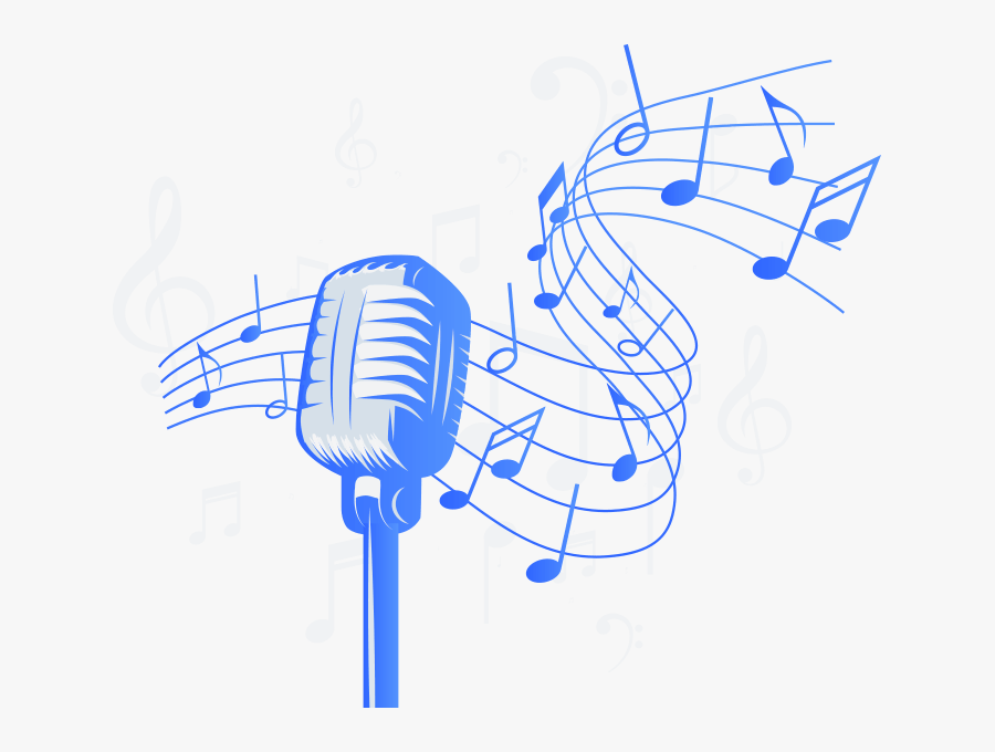 Unblock The Music World  - Microphone And Music Notes Png, Transparent Clipart