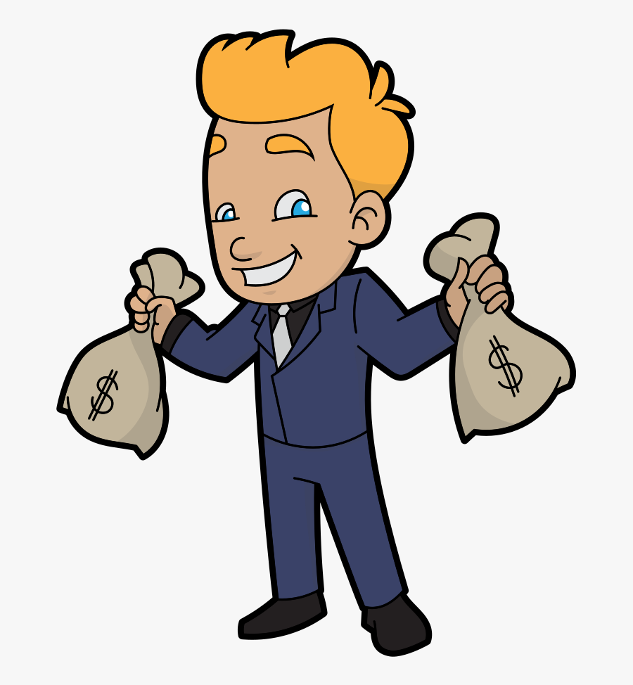 Cartoon Guy With Money, Transparent Clipart