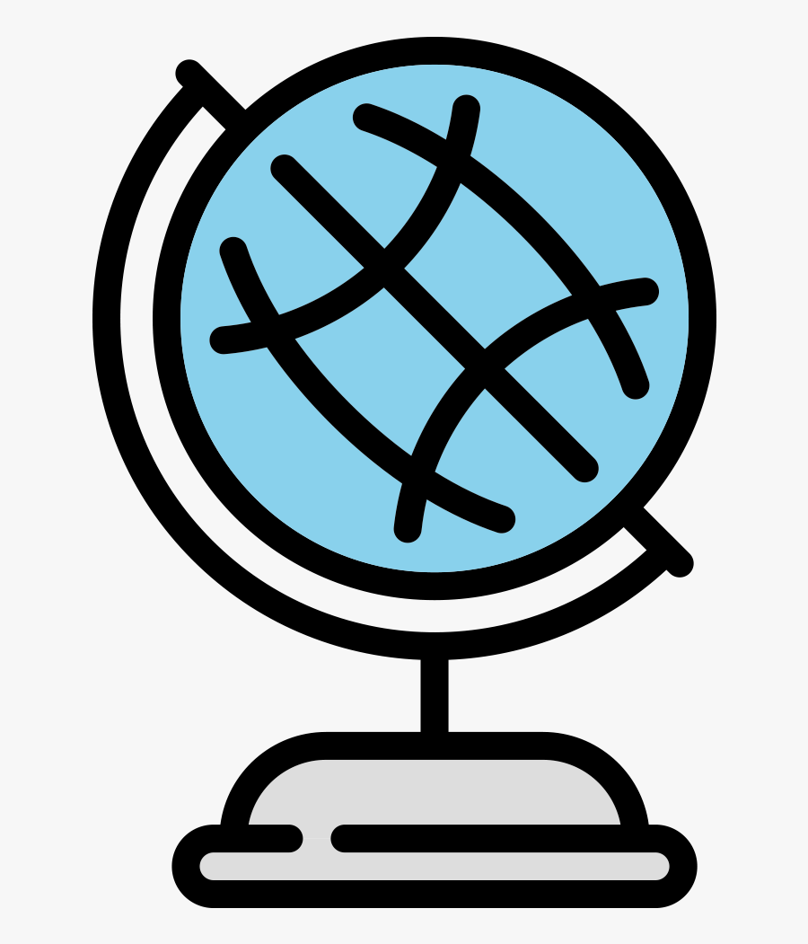Simple Globe Outline, Transparent Clipart