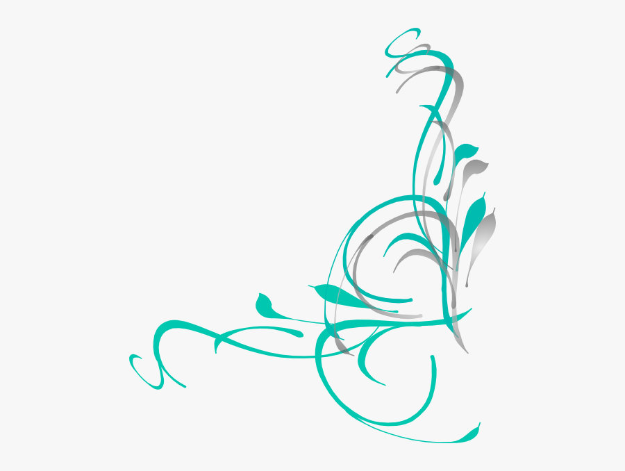 Floral Swirl Border - Blue And Yellow Swirls, Transparent Clipart