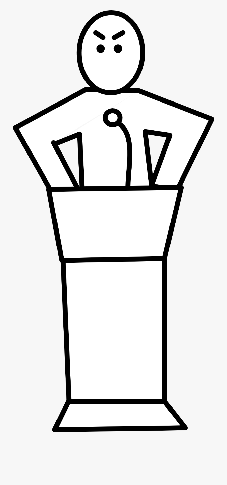 Speaker Podium Lectern - Public Speaking Clipart Black And White, Transparent Clipart