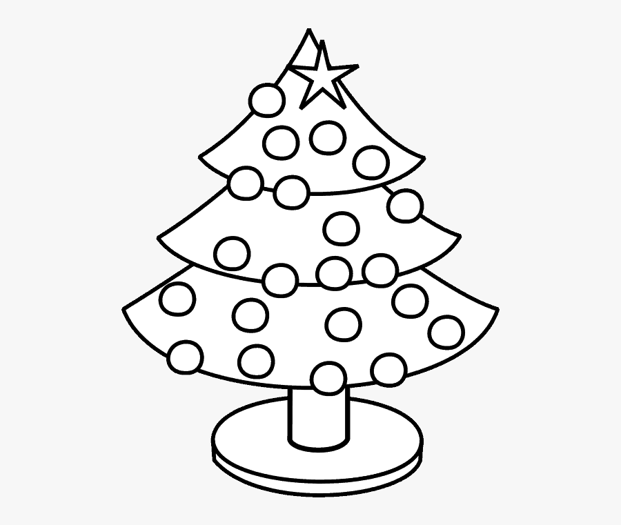 Christmas Tree Coloring Page - Make Christmas Tree In Page, Transparent Clipart