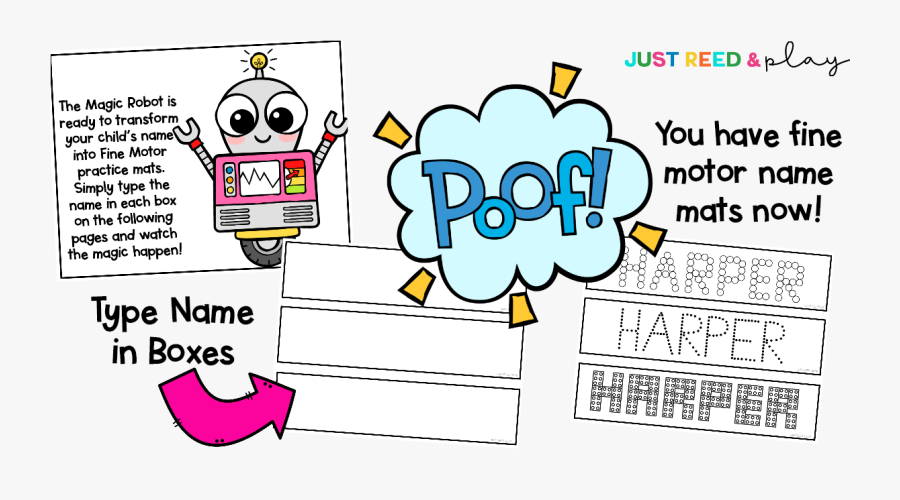 These Editable Fine Motor Name Mats Give Preschoolers - Cartoon, Transparent Clipart