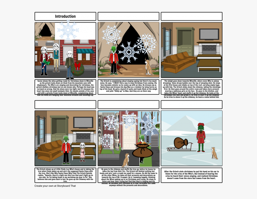 Grinch Storyboard, Transparent Clipart
