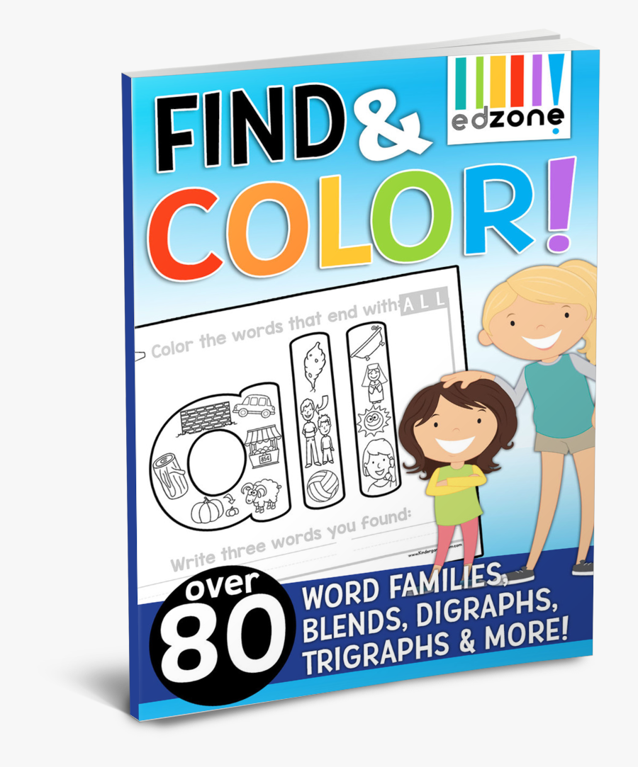 Find & Color Word Families, Blends, Digraphs & Trigraphs - Cartoon, Transparent Clipart