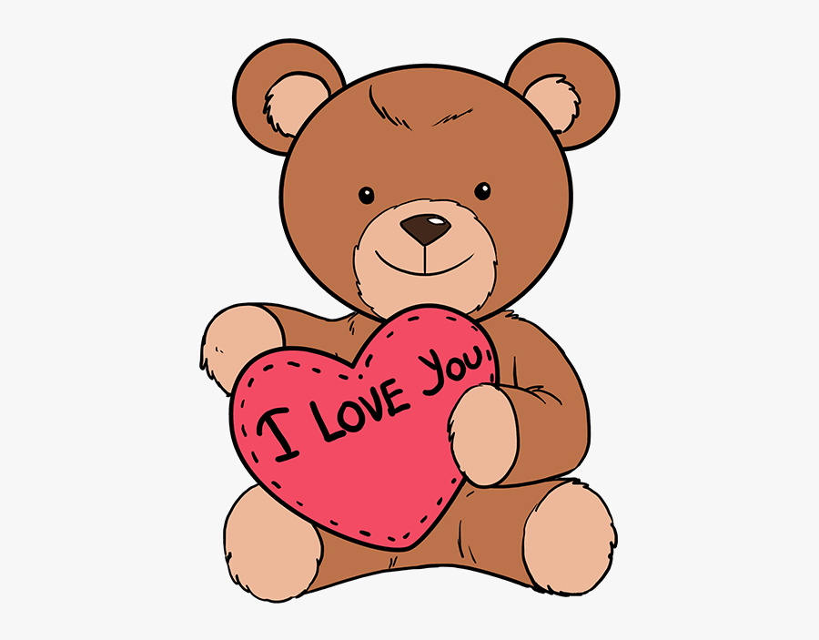 How To Draw Teddy Bear With Heart - Draw A Teddy Bear, Transparent Clipart