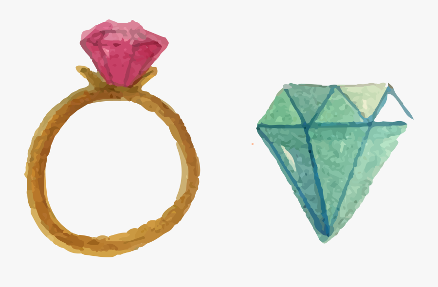 Collection Of Free Ring Drawing Watercolor - Wedding Ring Png Watercolor, Transparent Clipart