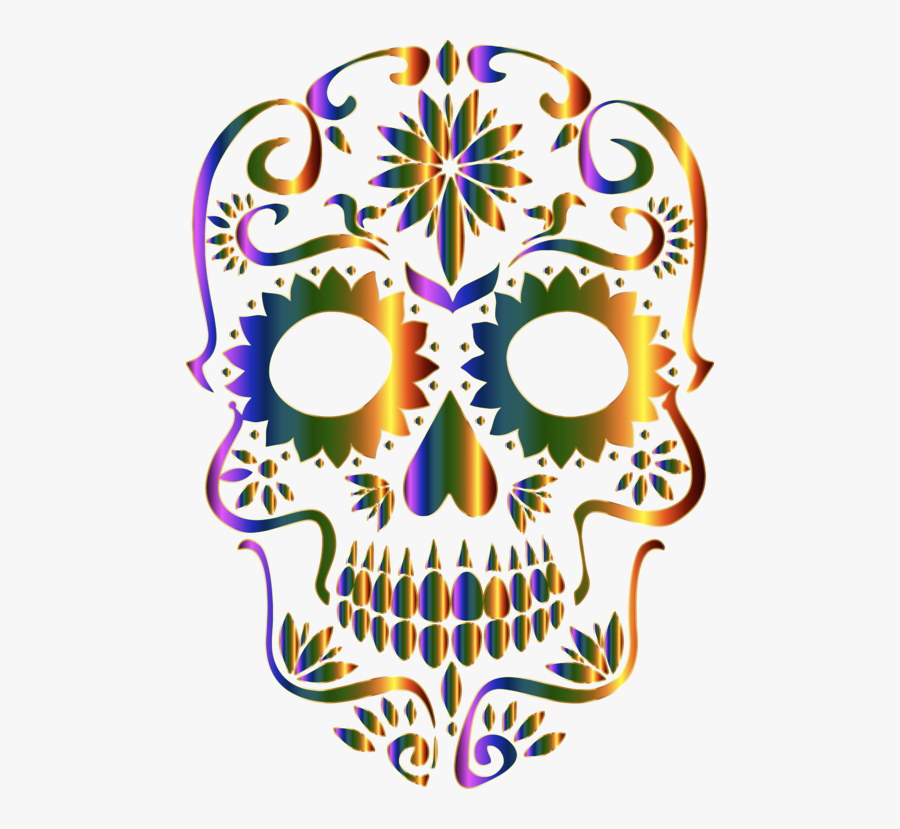 Visual Arts,art,symmetry - Sugar Skull Line Art, Transparent Clipart