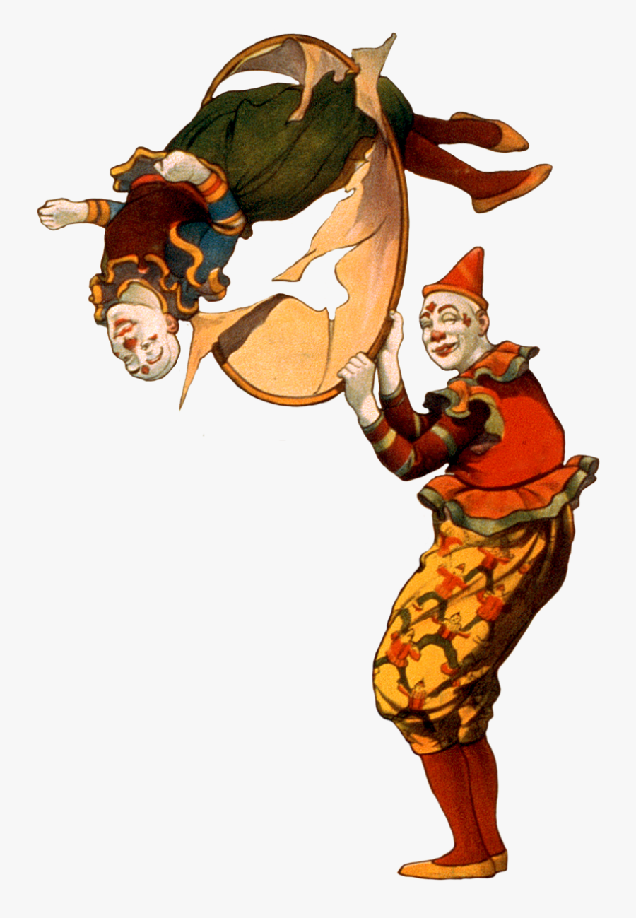 Clown-10 - Transparent Vintage Clowns, Transparent Clipart