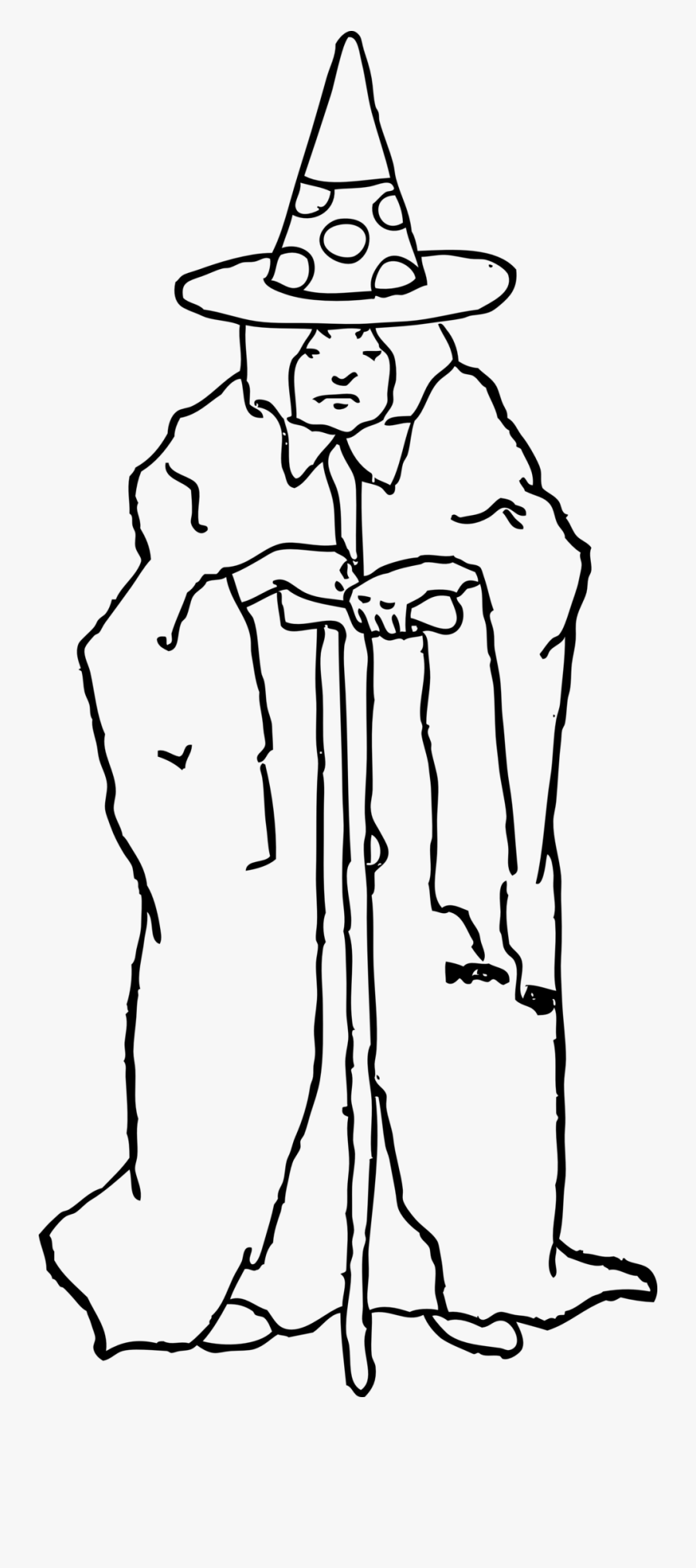 Old Witch Clipart By Johnny Automatic - Outline Of A Witch, Transparent Clipart