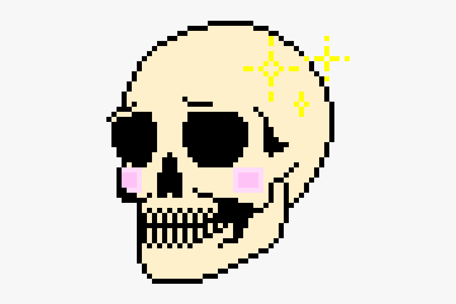 Cute Skull Pixel Art, Transparent Clipart