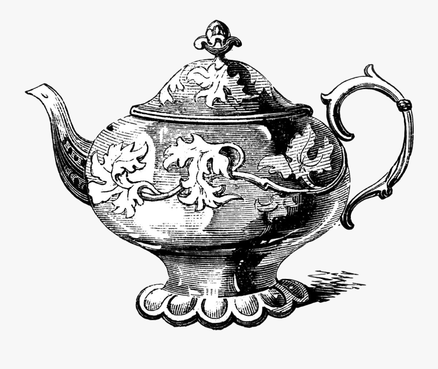 Teapota Clipped Rev - Vintage Tea Pot Clip Art, Transparent Clipart