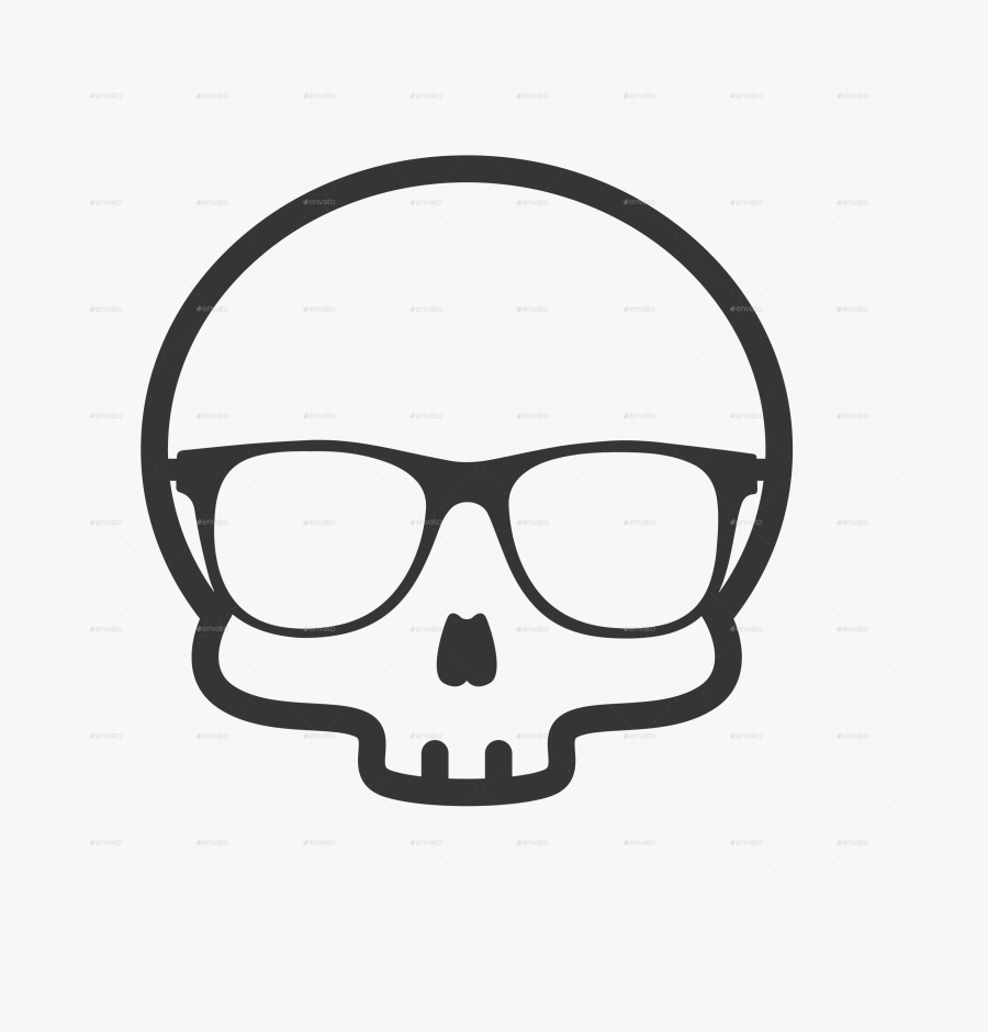 Transparent Darth Vader Outline Png - Funny Skull With Glasses, Transparent Clipart