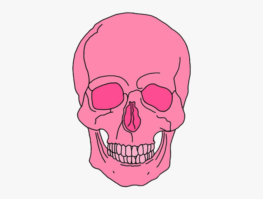 #skull #kurukafa #cute #kawaii #ftestickers #sticker - Pink Skull Transparent Background, Transparent Clipart