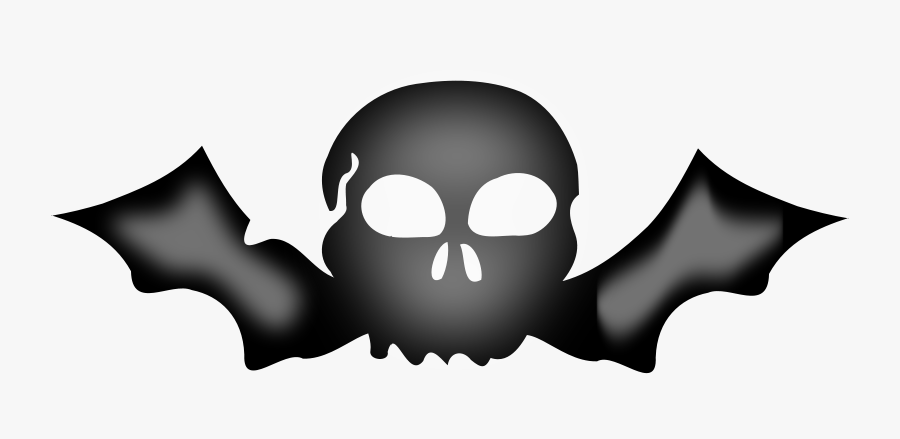 A Skull With Bat Wings - Skull Bat Png, Transparent Clipart