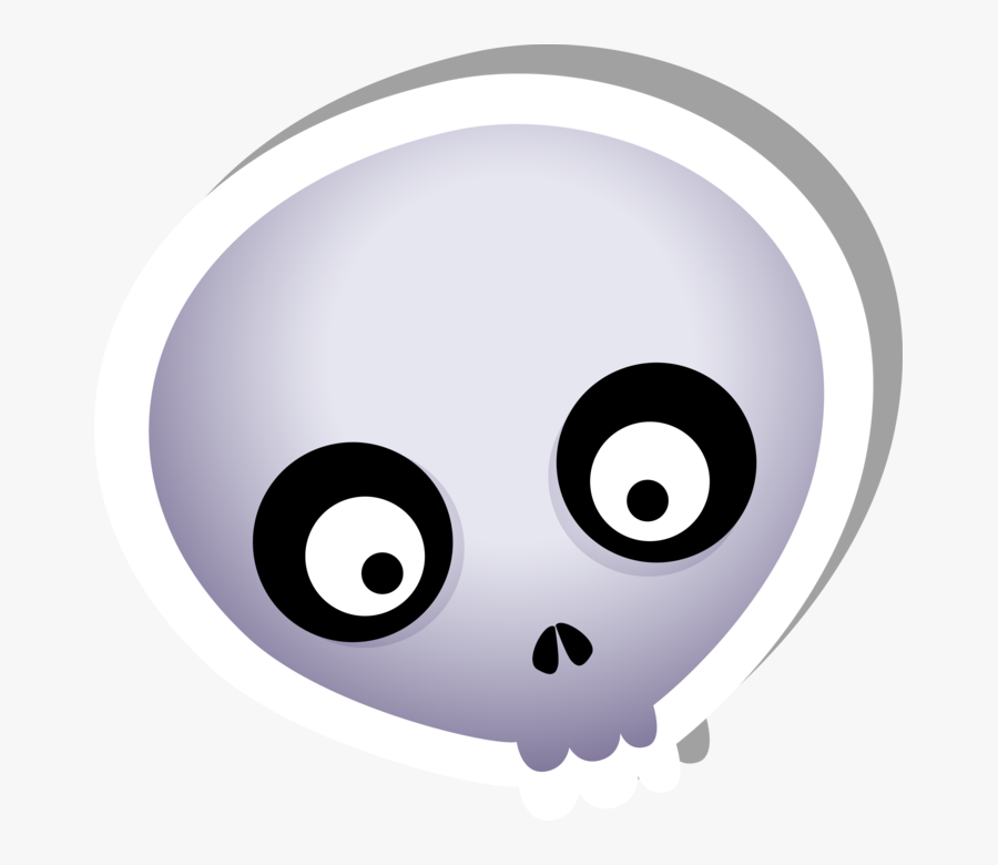 Cute Skull Ghost Sticker - Circle, Transparent Clipart