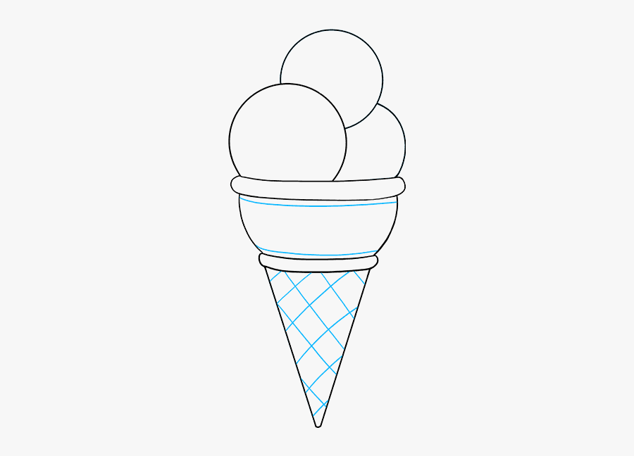 How To Draw Ice Cream - Ice Cream Cone, Transparent Clipart