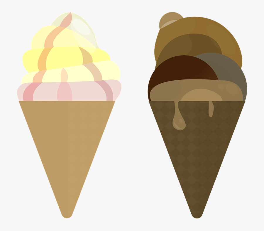Icecream, Vanilla, Ice, Ice Cream, Cream, Dessert - Ice Cream Cone, Transparent Clipart