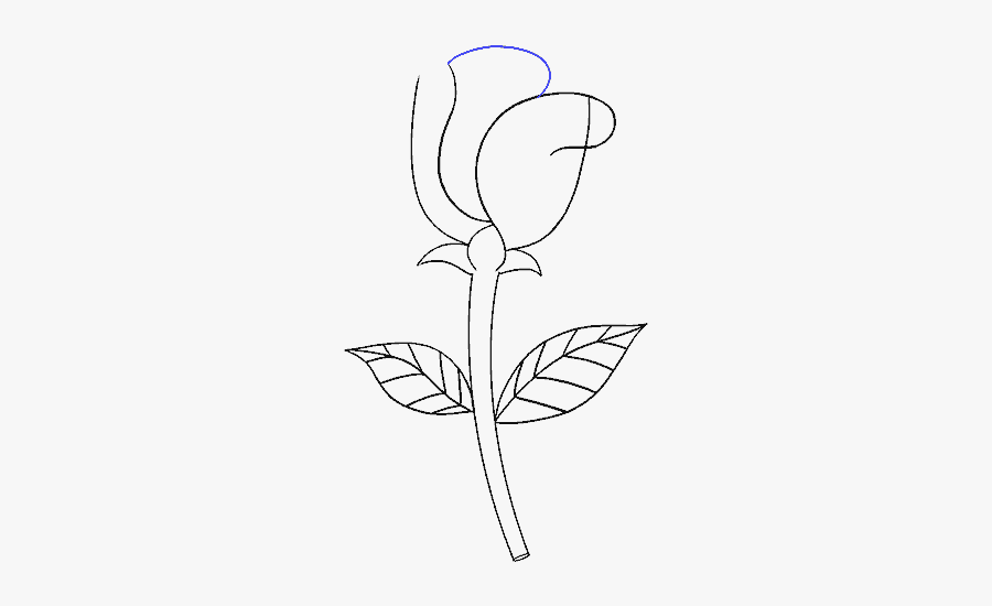 How To Draw Simple Rose - Drawing, Transparent Clipart
