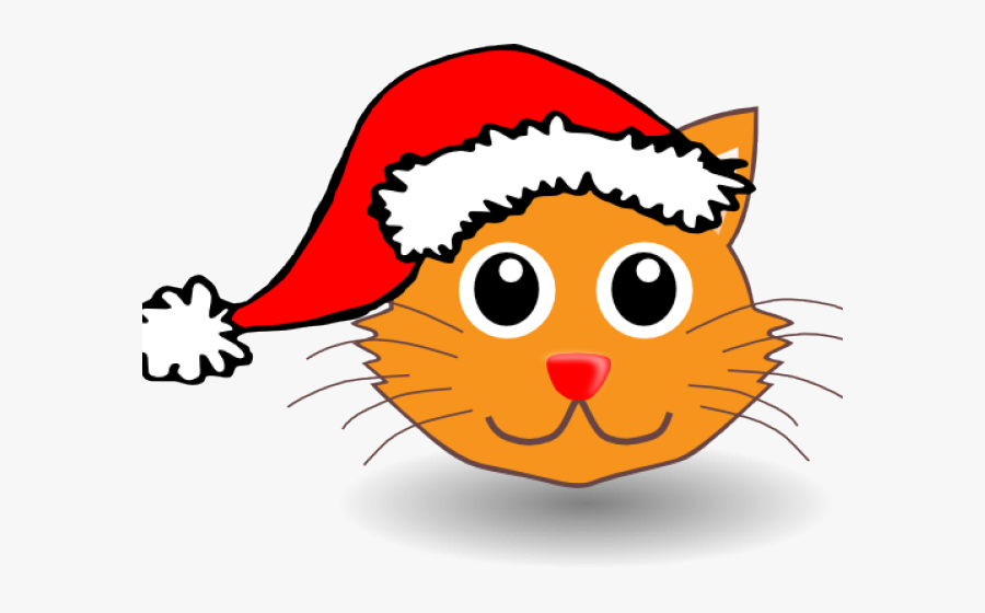 Santa Cat Clipart, Transparent Clipart