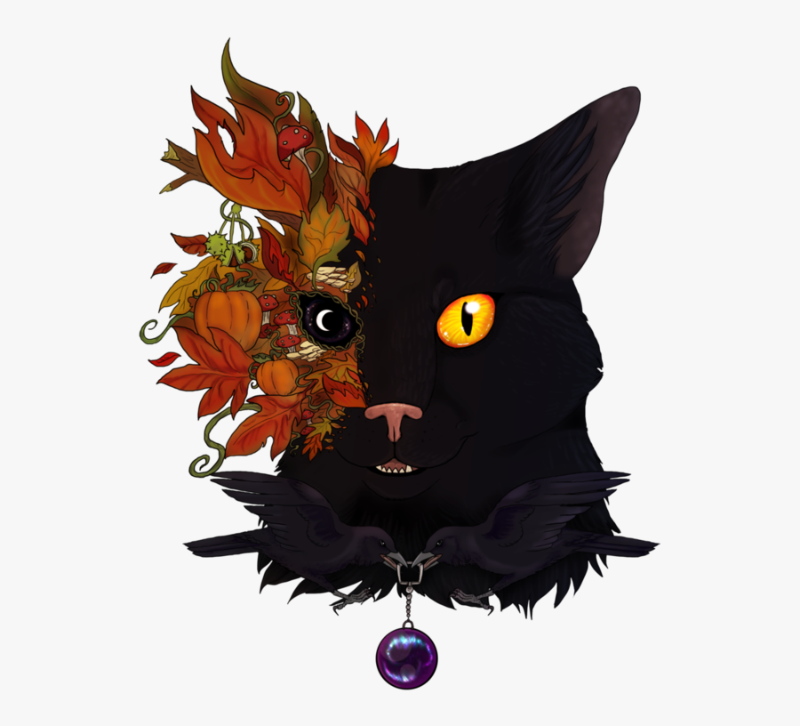 Image Royalty Free Library Autumn Season By Unpleasant - Black Cat, Transparent Clipart