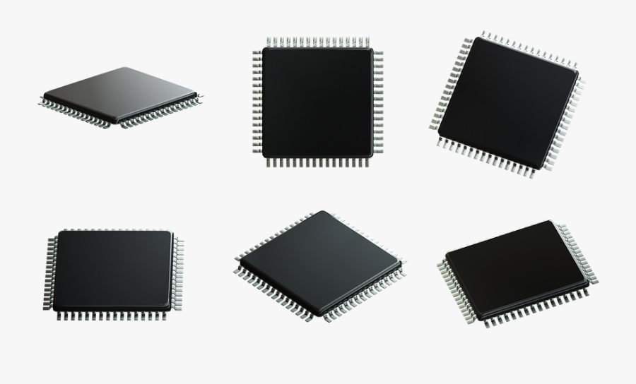 Microprocessor, Cpu, Chip, Processor, Electronics - Central Processing Unit, Transparent Clipart