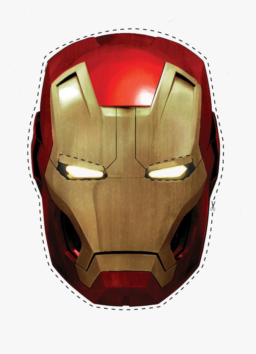 Free Printable Iron Man Mask - Free Printable Iron Man Cake Topper Printable, Transparent Clipart