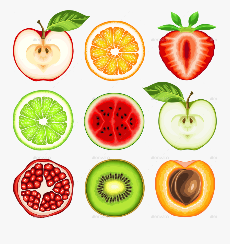 Clipart Slice Fruits, Transparent Clipart