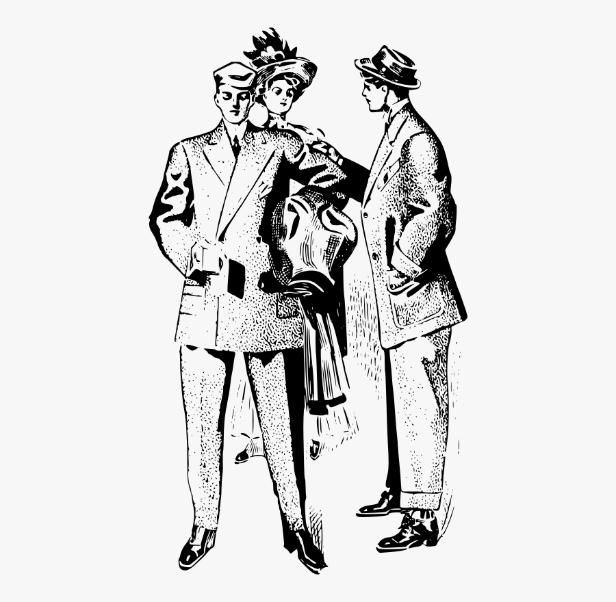 Two Young Gents And A Lady - Suit Ladies Gents Clipart, Transparent Clipart