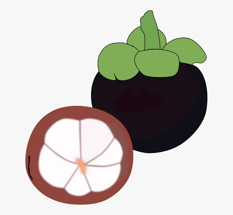 Flat, Fruit, Fuzzy - Clipart Mangosteen, Transparent Clipart