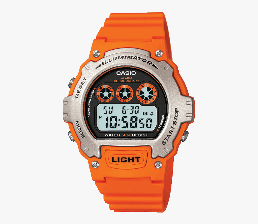 Water Clipart Casio Watch - W 214h 4avef, Transparent Clipart