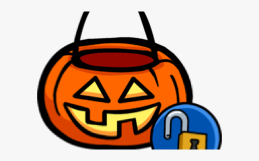 Pumpkin Clipart Pail - Candies Club Penguin Halloween, Transparent Clipart