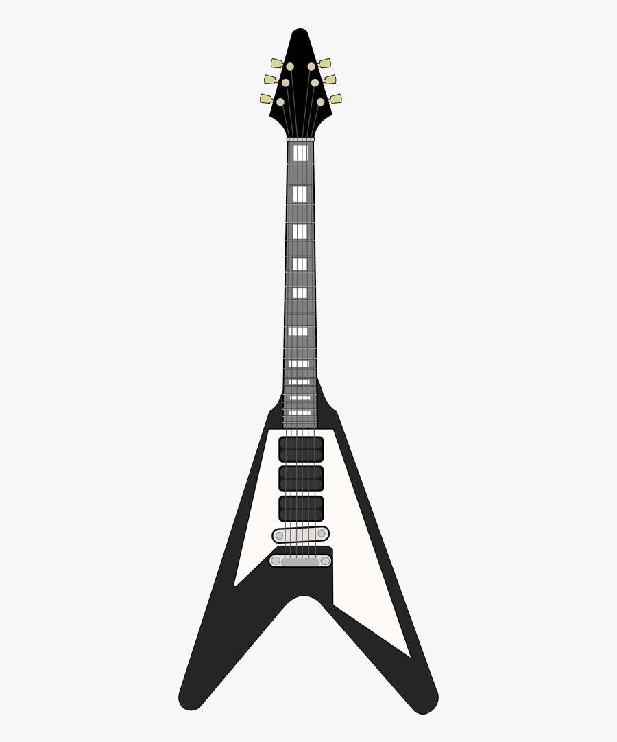 Explorer Electric Flying Guitar Les Black Paul Clipart - Flying V Guitar Vector, Transparent Clipart