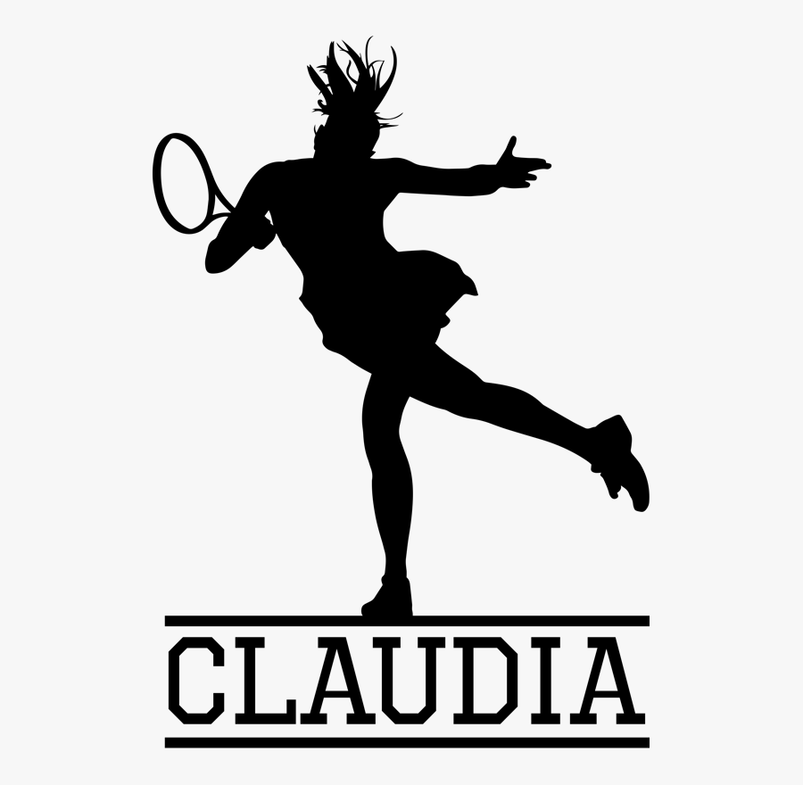 Girl Tennis Player Silhouette Png, Transparent Clipart