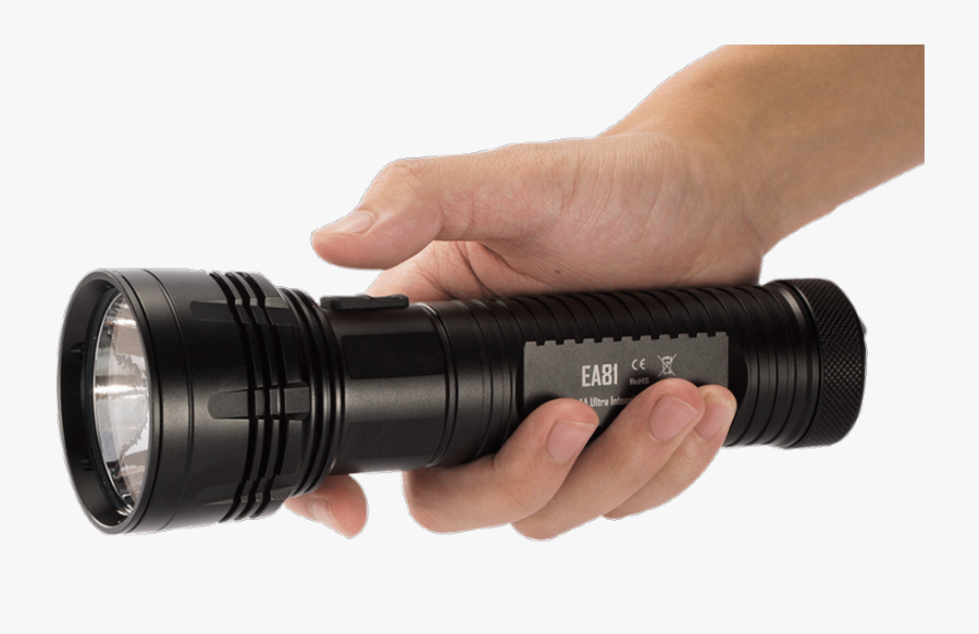 Battery Powering A Flashlight, Transparent Clipart