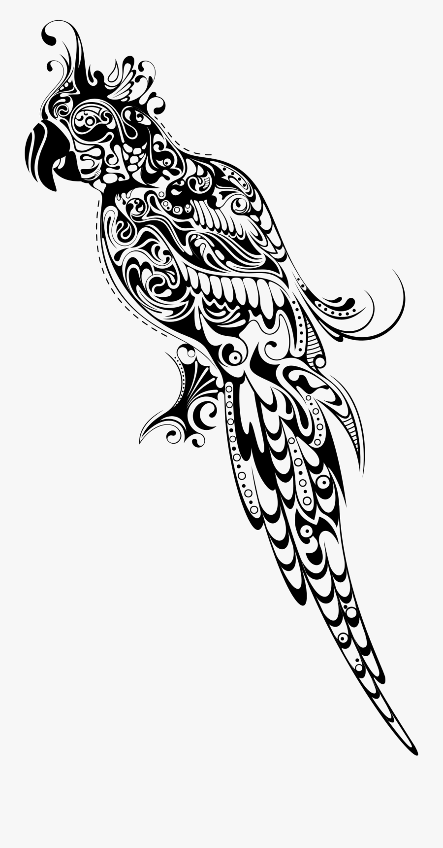 Clipart - Vector Parrot, Transparent Clipart