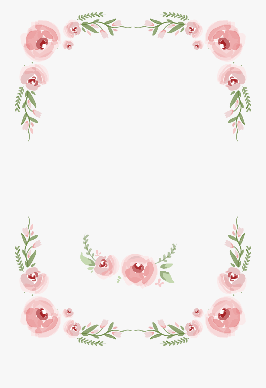 And Painted Rose Wedding Hand Roses Invitation Clipart - Wedding Invitation Border Png, Transparent Clipart