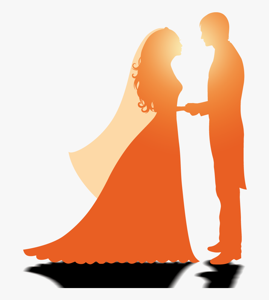 Wedding Marriage Silhouette - Creative Wedding Design Png, Transparent Clipart