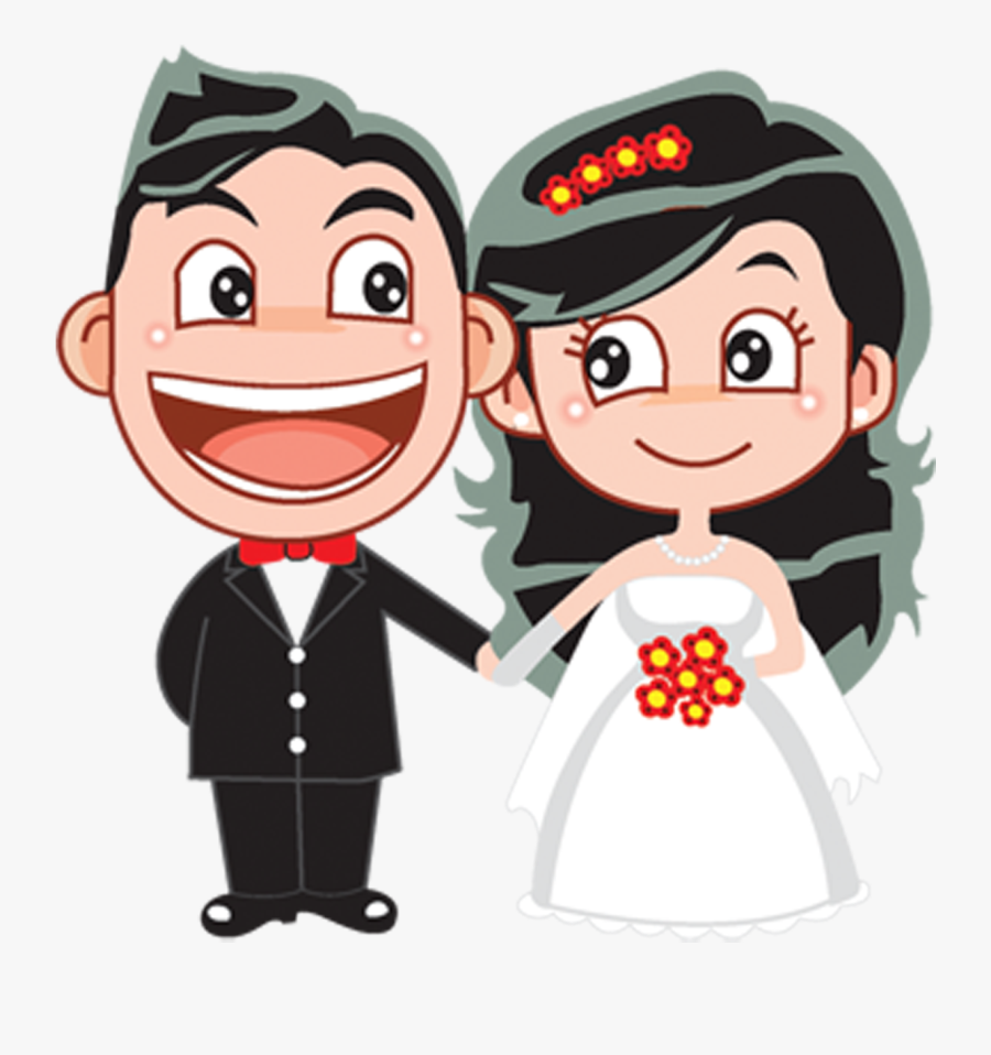 Clip Art Wedding Marriage Bridegroom - Groom And Bride Cartoon, Transparent Clipart