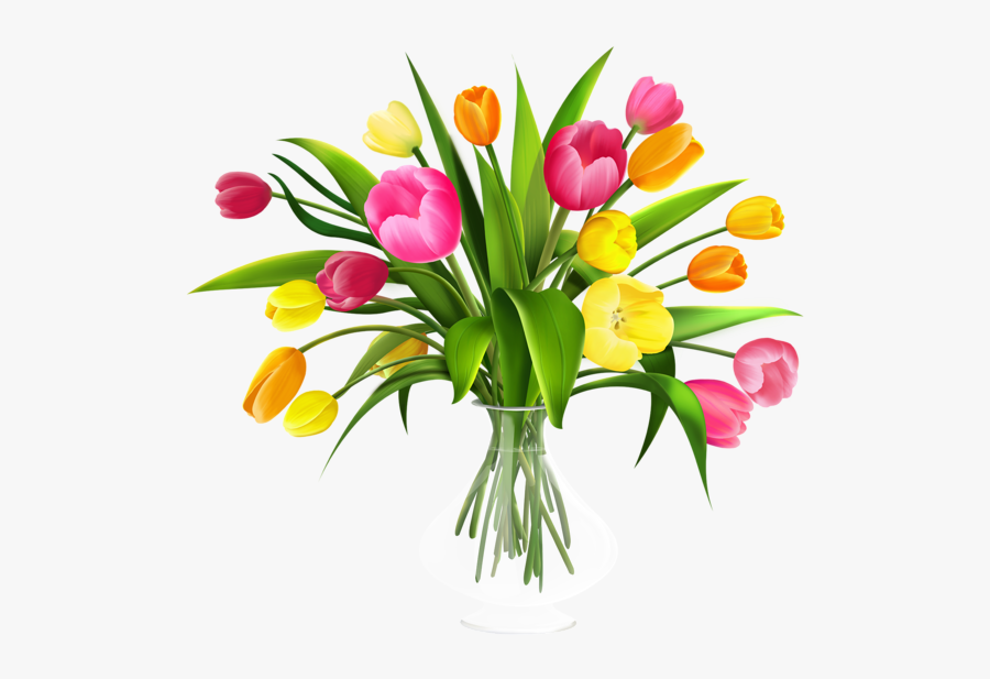 Tulips Image - Vase Of Flowers Clipart, Transparent Clipart