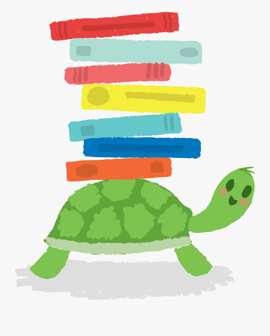 Turtle Reading A Book, Transparent Clipart